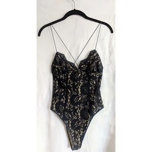Vena Cava Sleeveless Navy Lace Bodysuit